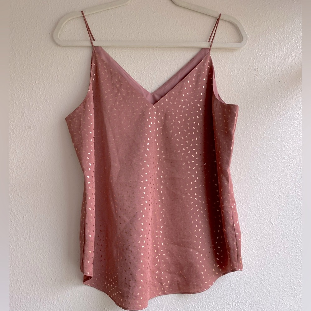 Express Mauve Pink Satin Metallic Dot Cami